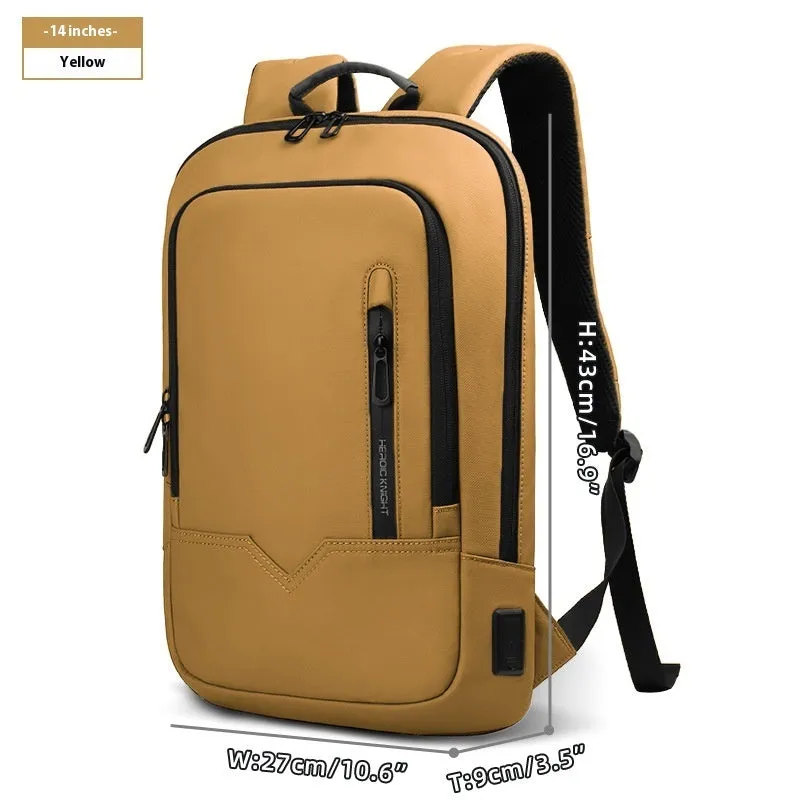 Lightweight small polyester commuter backpack with USB port, shown in a solid colour.