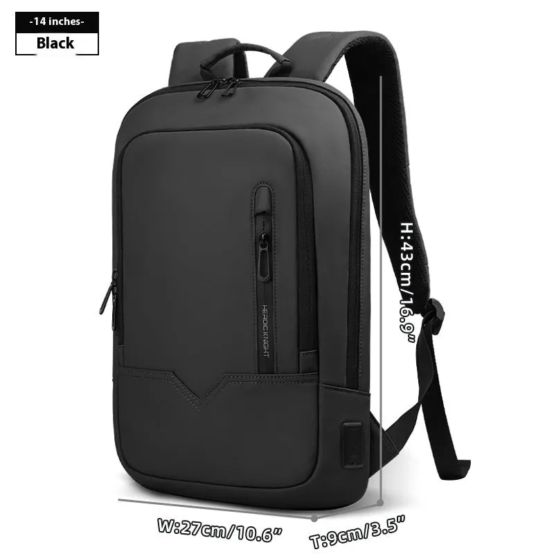 Lightweight small polyester commuter backpack with USB port, shown in a solid colour.