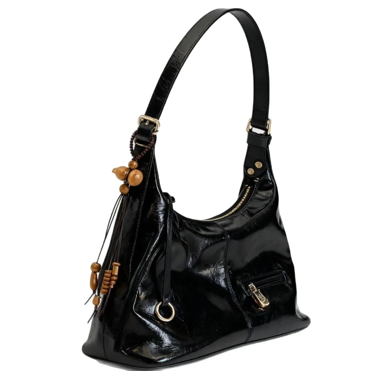 Large capacity women's PU shoulder tote bag in sugar brown, horizontal square shape, on a plain background