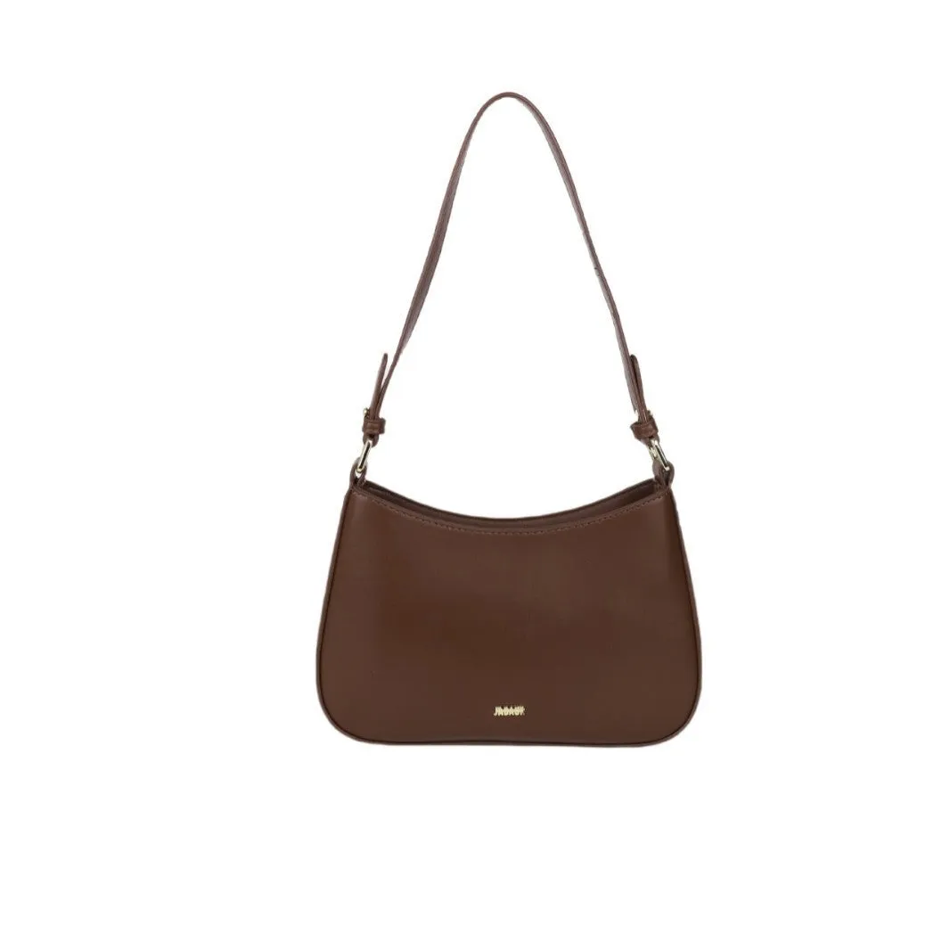 Retro women's cross-body underarm bag in PU leather, horizontal square shape, 25cm width, five colour options: black, caramel, khaki, white, wine red