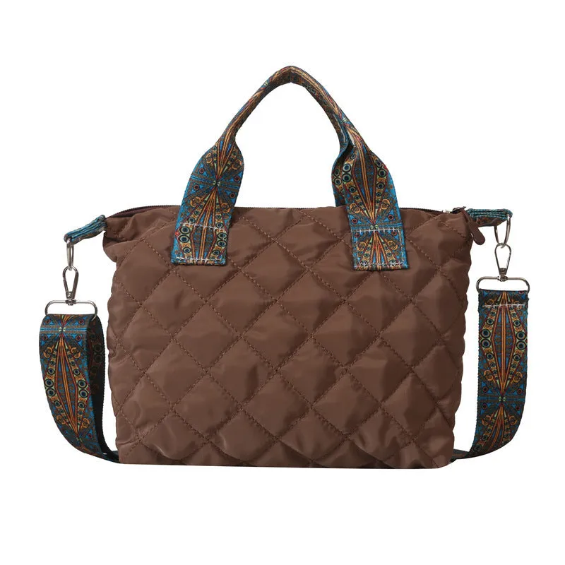 Soft Oxford cloth messenger bag in horizontal square shape with single shoulder strap