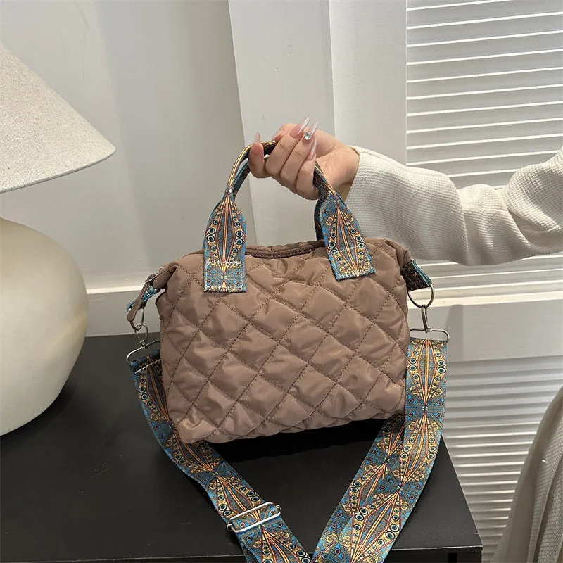 Soft Oxford cloth messenger bag in horizontal square shape with single shoulder strap