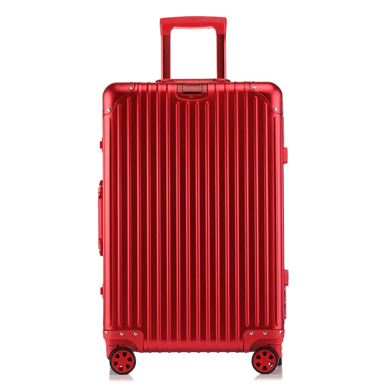 20 inch silver diamond frosted unisex suitcase trolley with ID pocket and pull handle