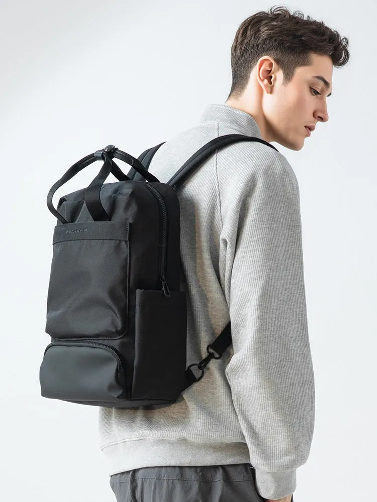 Elegant black Oxford cloth computer backpack with a capacity of 20-35 litres.