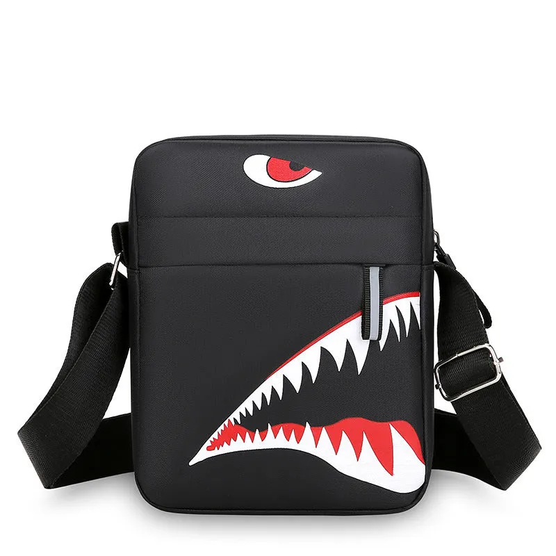 Men's small Oxford cloth crossbody bag with animal print pattern in three colour options