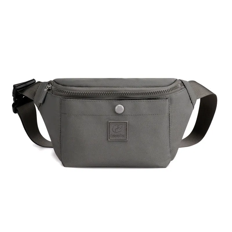 Large capacity crossbody nylon fanny pack for women in eight colours with zipper closure and internal pockets for running and travel