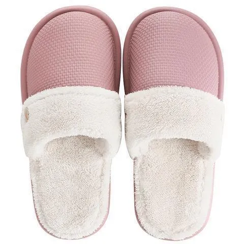 Winter home slippers for women, detachable washable thermal insulation, EVA upper, round toe, stripe pattern, available in grey, pink, purple, yellow and dark blue