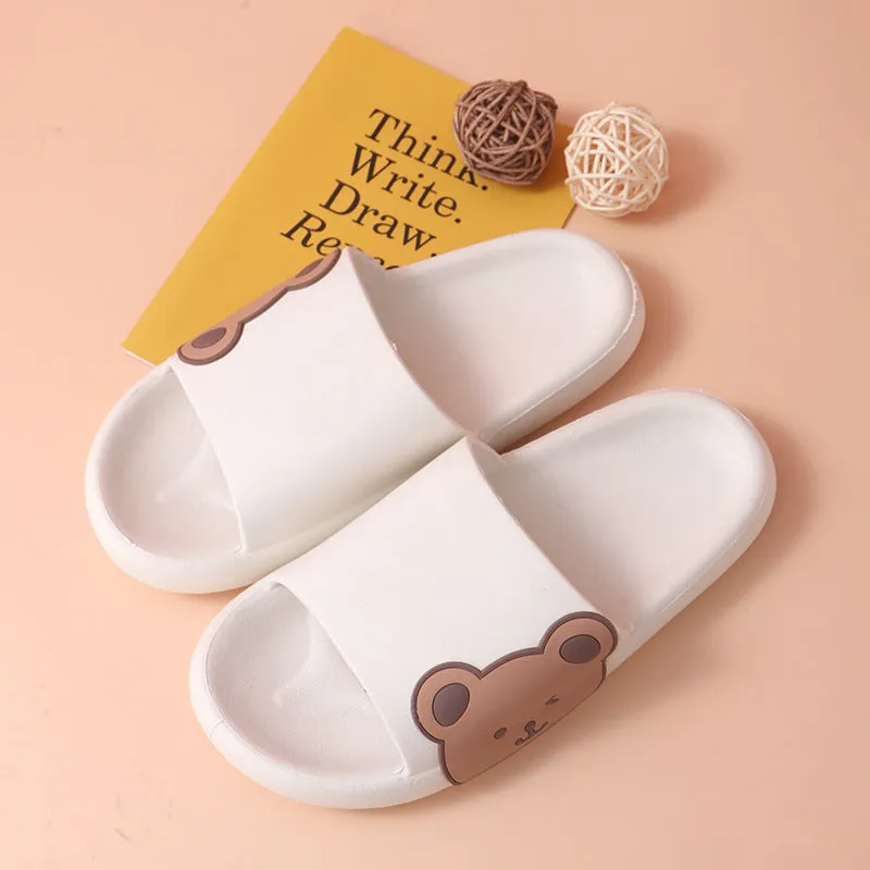 Cartoon bear PVC flip flop slippers in bear black colour unisex sizes 36-37 to 44-45