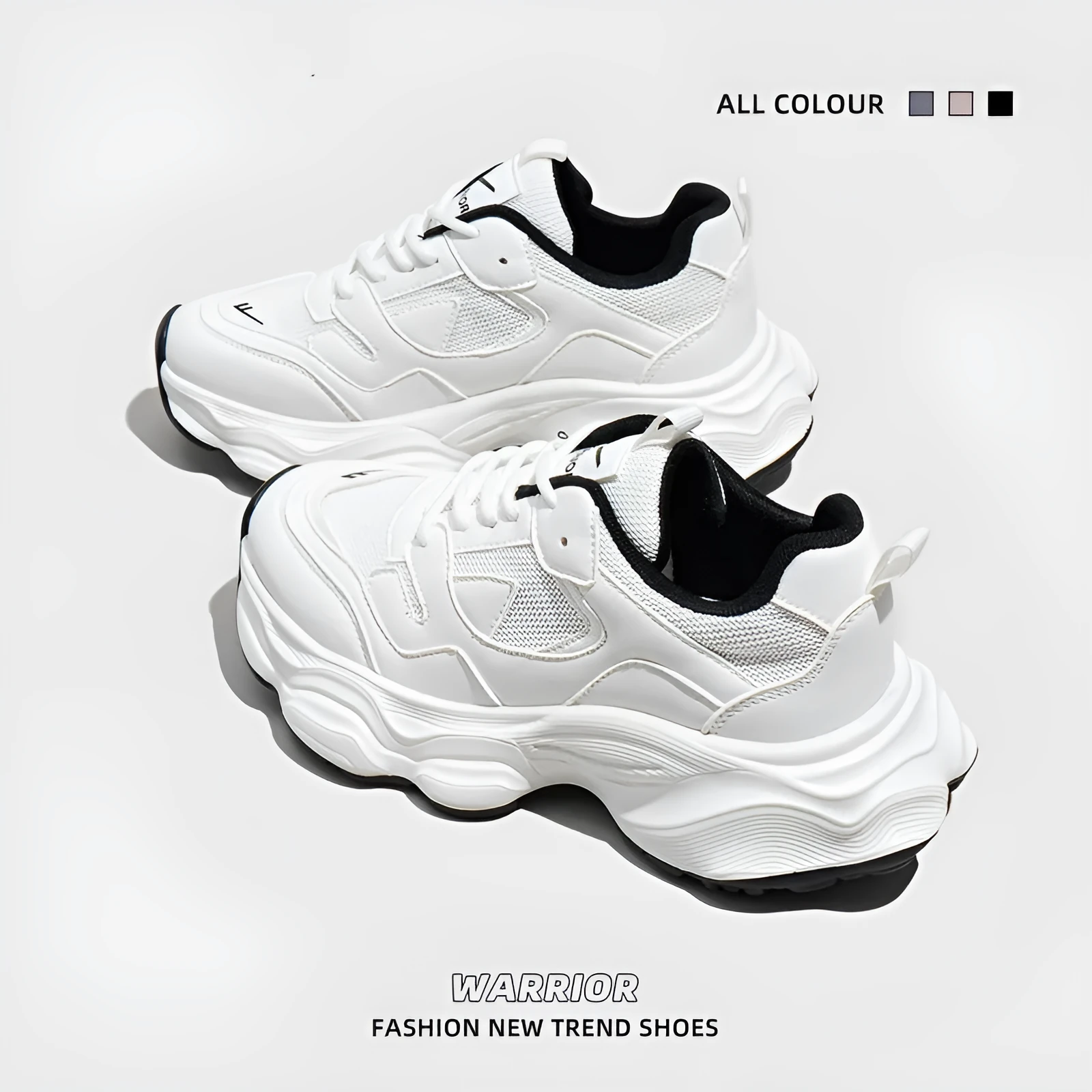 Women's breathable mesh white sneakers with flat heel, round toe, and lace-up closure