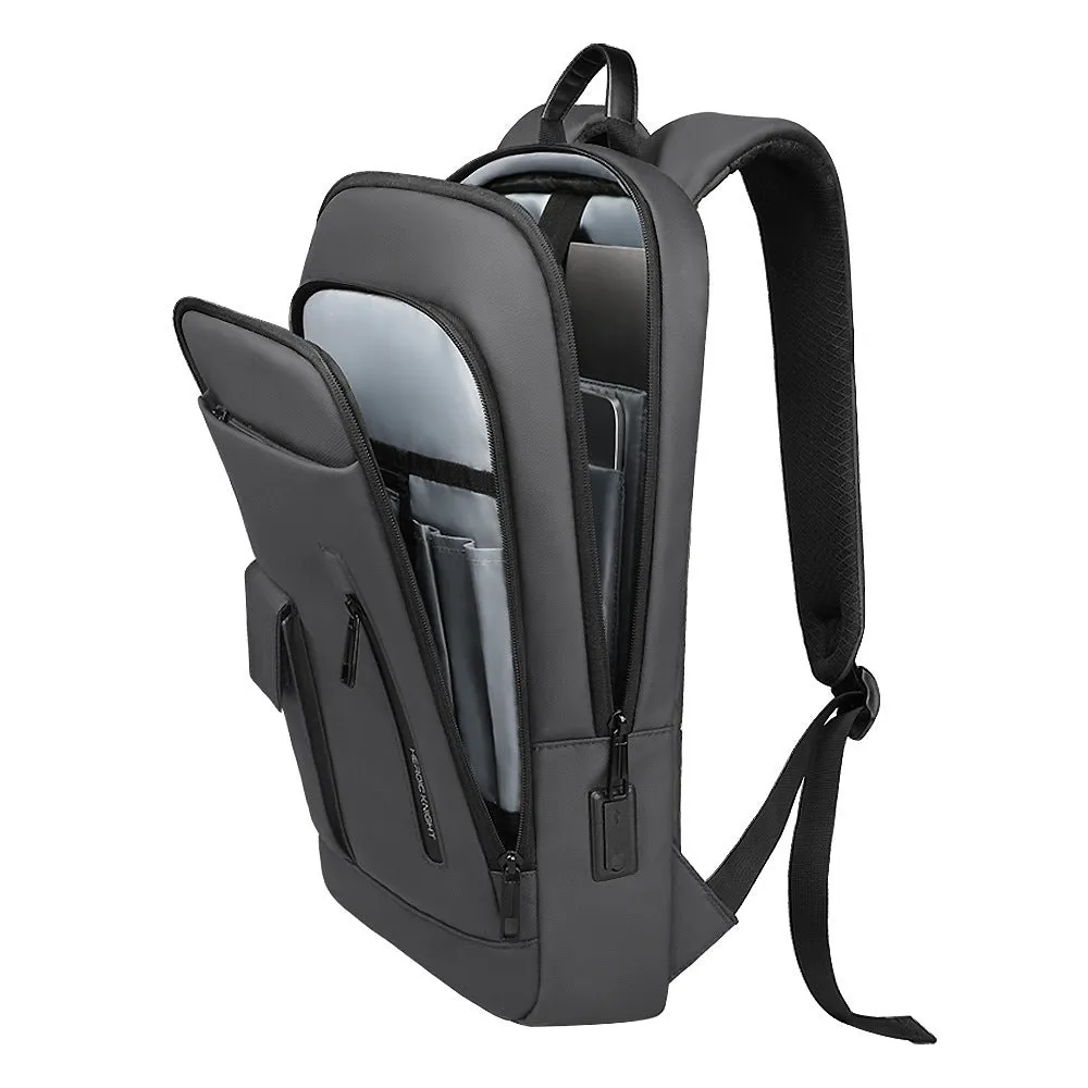 Men's Oxford cloth backpack in solid colour with sewing line details, lightweight design for business commute