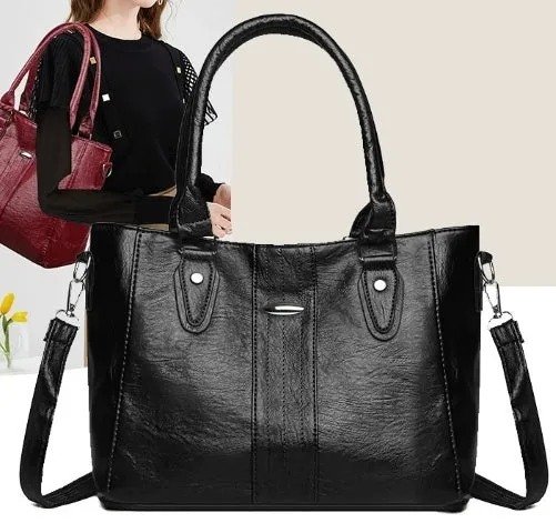 PU large capacity underarm shoulder messenger bag in camel colour with horizontal square shape and sandwich pocket.