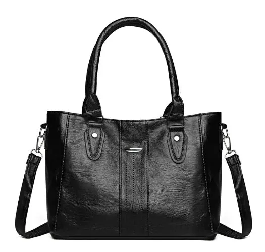 PU large capacity underarm shoulder messenger bag in camel colour with horizontal square shape and sandwich pocket.