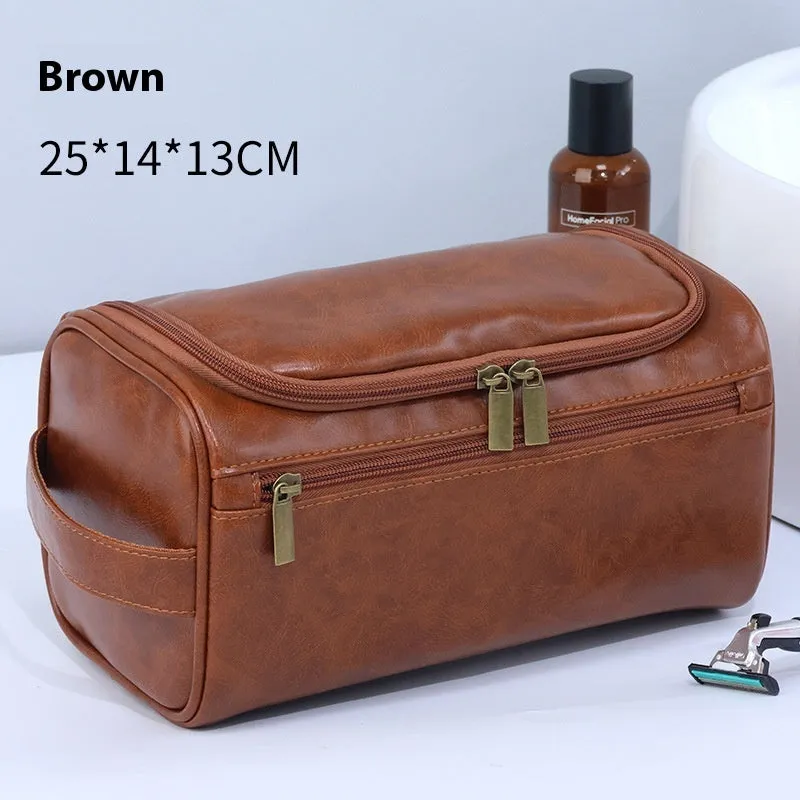 Large waterproof cosmetic storage bag in PU leather or Oxford cloth material