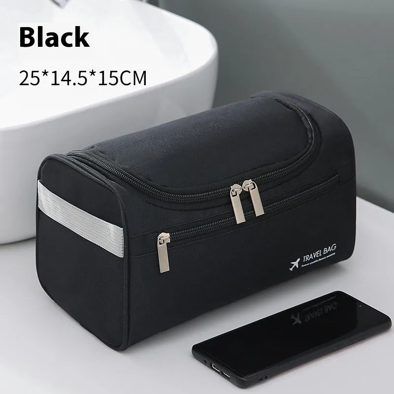 Large waterproof cosmetic storage bag in PU leather or Oxford cloth material