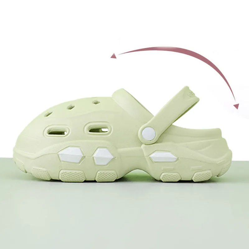 Unisex EVA garden clog sandals thick sole summer anti-slip outdoor footwear light yellow