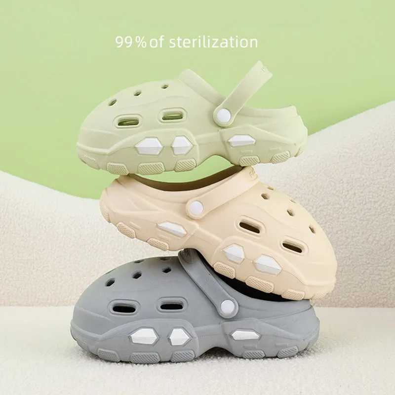 Unisex EVA garden clog sandals thick sole summer anti-slip outdoor footwear light yellow
