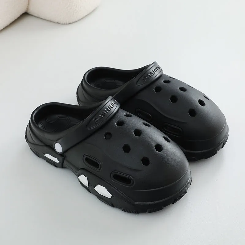 Unisex EVA garden clog sandals thick sole summer anti-slip outdoor footwear light yellow