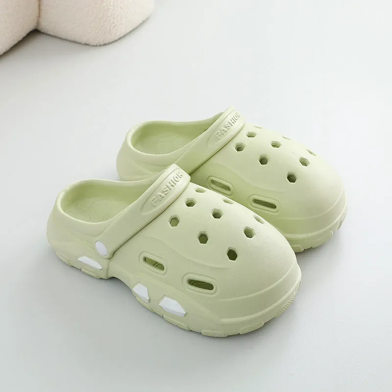 Unisex EVA garden clog sandals thick sole summer anti-slip outdoor footwear light yellow