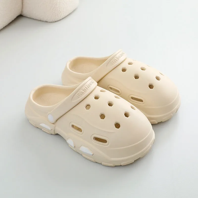 Unisex EVA garden clog sandals thick sole summer anti-slip outdoor footwear light yellow