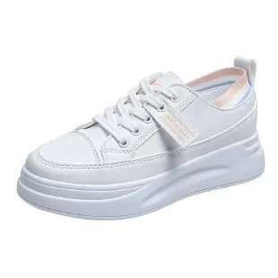 Women's fashion sports high casual shoes with cross straps, round toe, low heel, in light grey