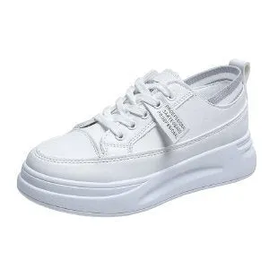 Women's fashion sports high casual shoes with cross straps, round toe, low heel, in light grey