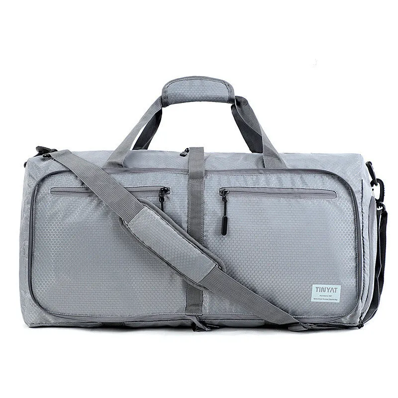 New foldable travel bag single-shoulder large capacity polyester waterproof zipper closure red black grey