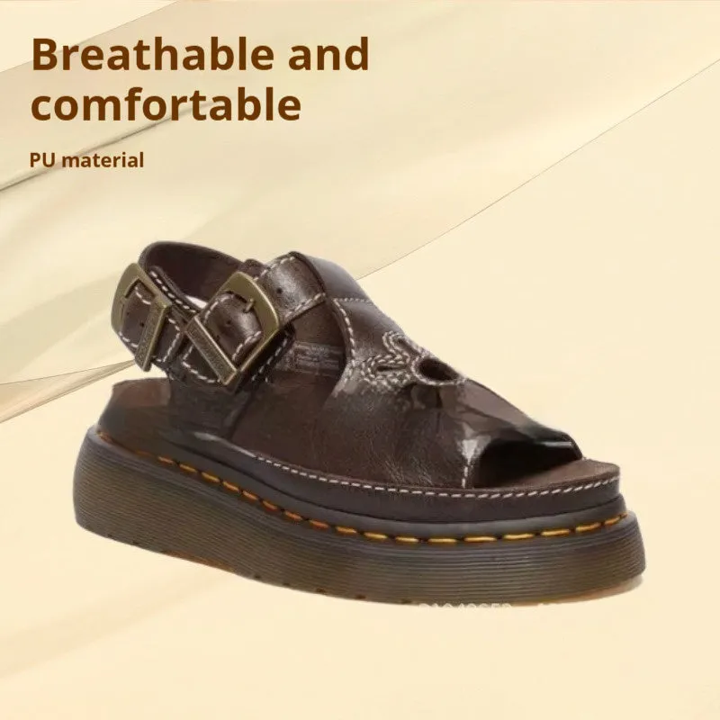Men's black embroidered floral beach sandals with flat heel and PU upper.