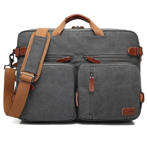 Waterproof multifunctional handbag in black oxford nylon with zipper opening and soft handle