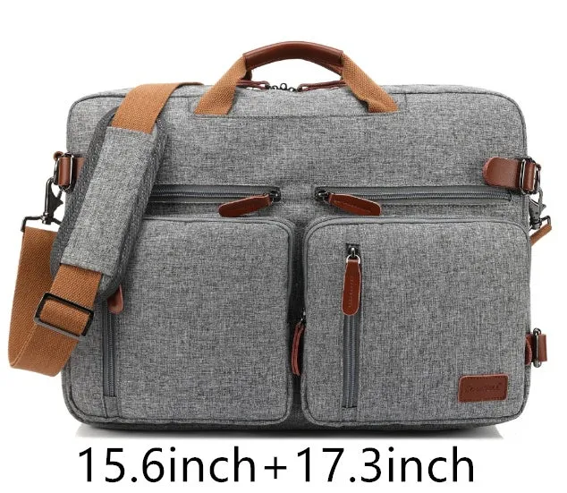 Waterproof multifunctional handbag in black oxford nylon with zipper opening and soft handle