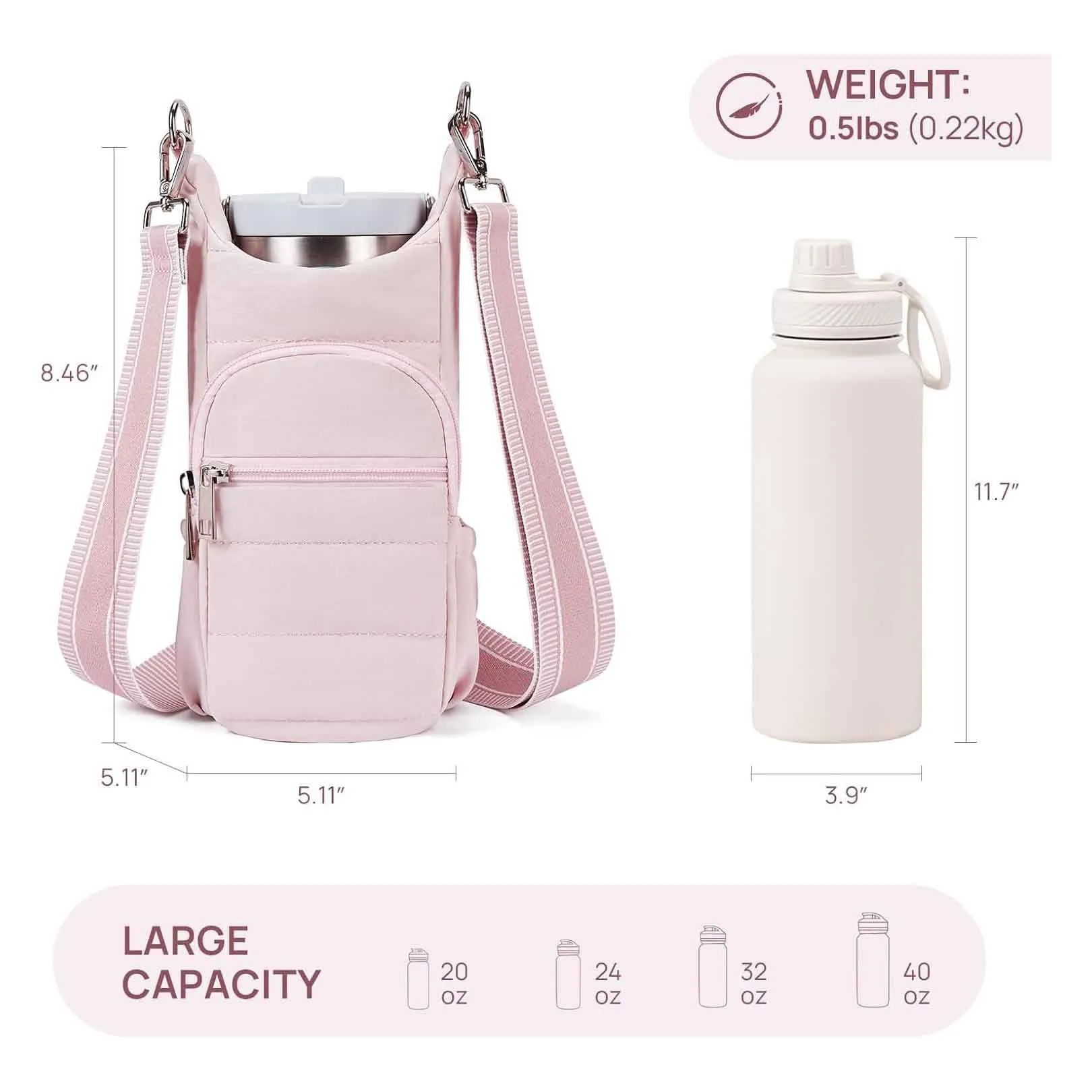 Cycling water bottle kettle bag mounted on bicycle frame in beige colour
