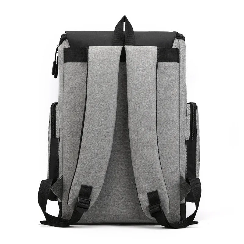 New leisure travel backpack for men, large 20-35L capacity, Oxford cloth, zipper opening, black colour