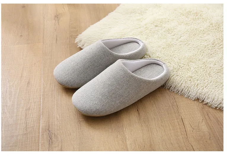 Men's black cotton indoor slippers with soft anti-skid sole, autumn season, size 280mm