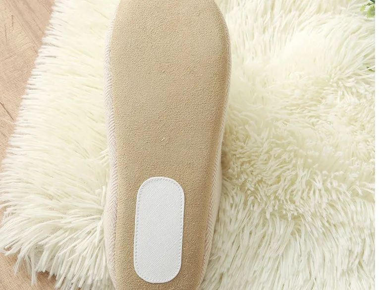 Men's black cotton indoor slippers with soft anti-skid sole, autumn season, size 280mm