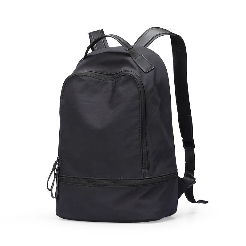 Marco Leideng solid colour Oxford cloth lightweight backpack shown in blue black.