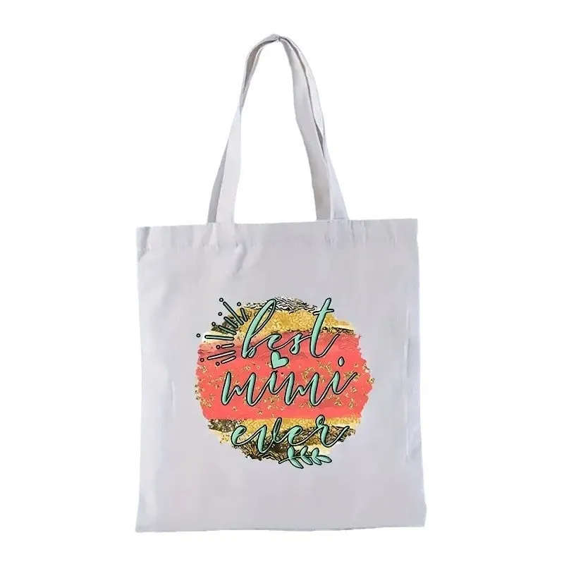 Ins student large capacity canvas shoulder bag with flap closure, 35x42cm, in a printed finish