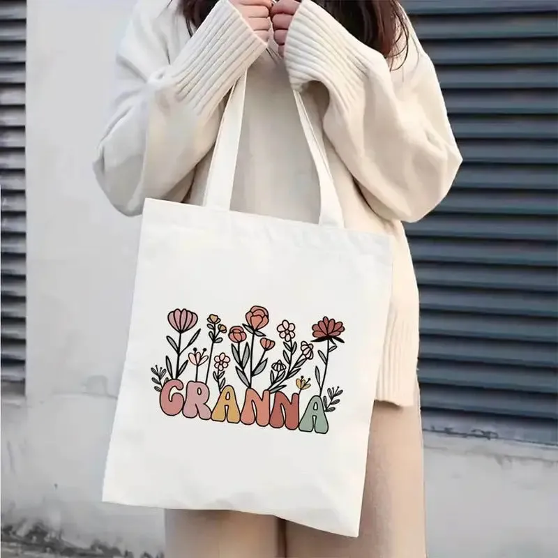 Ins student large capacity canvas shoulder bag with flap closure, 35x42cm, in a printed finish