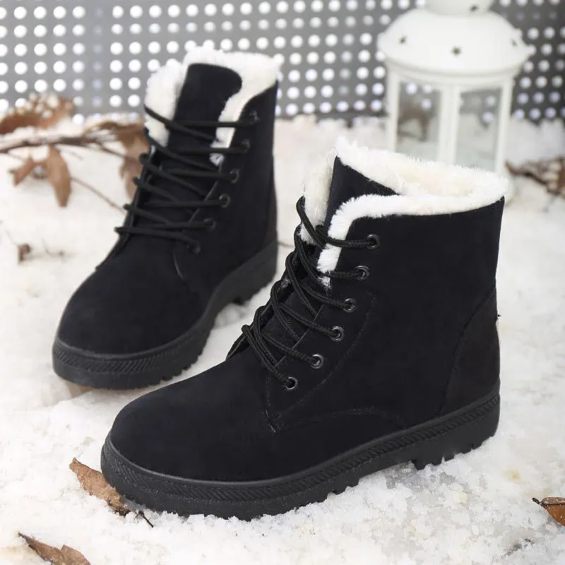 Warm snow boots with rubber outsole, low heel, available in multiple colours and EU sizes 35-44