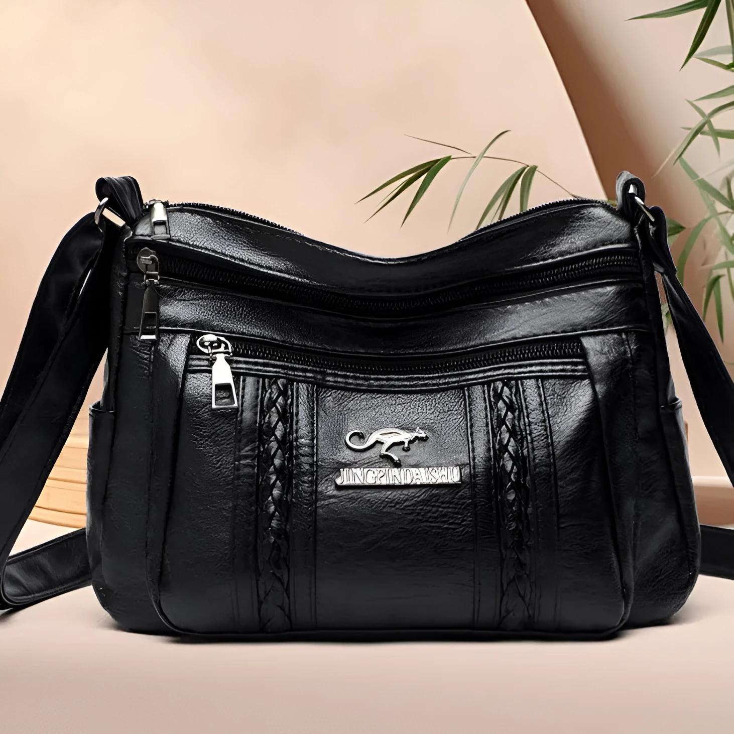 European minimalist shoulder crossbody bag in soft PU, sandwich pocket, compact 24x20x8cm size, available in multiple colours
