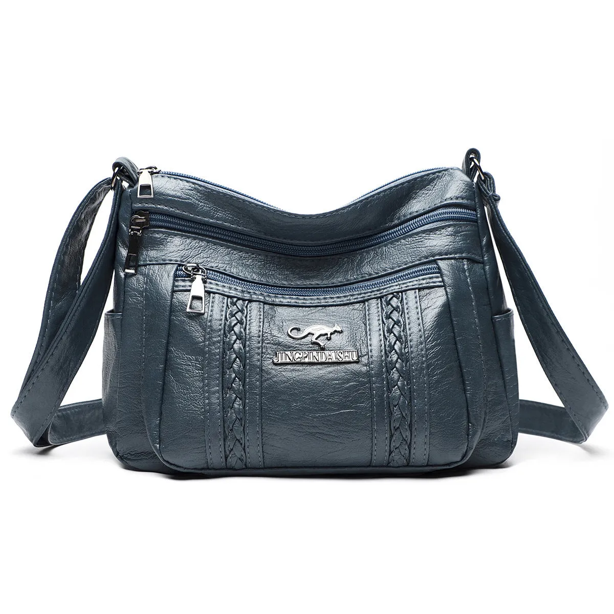 European minimalist shoulder crossbody bag in soft PU, sandwich pocket, compact 24x20x8cm size, available in multiple colours
