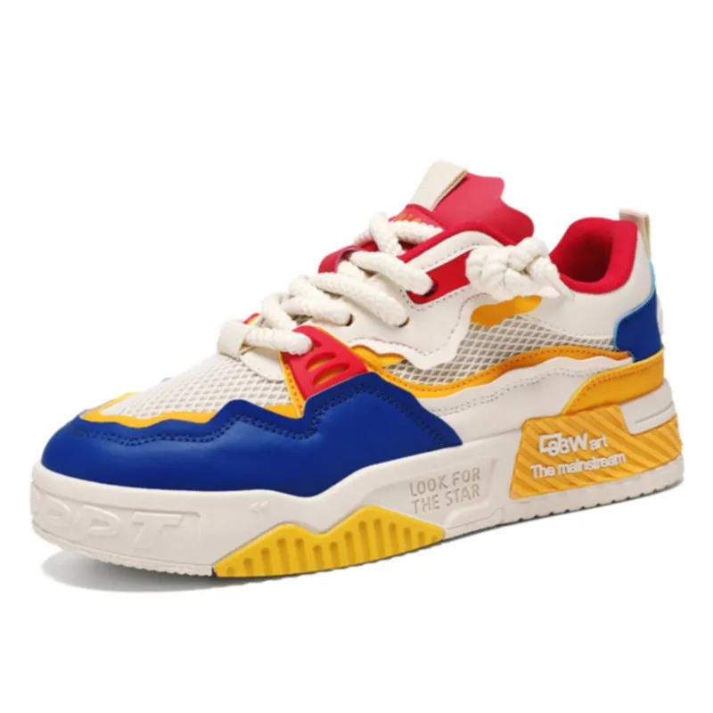 Men's low-top board shoes with soft rubber soles and mesh lining in three colour options