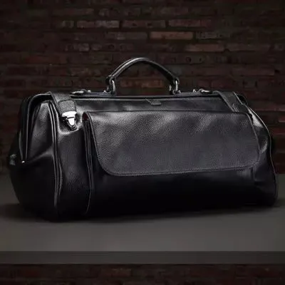 Genuine leather business travel bag Italian crocodile leather 19 inch brown colour