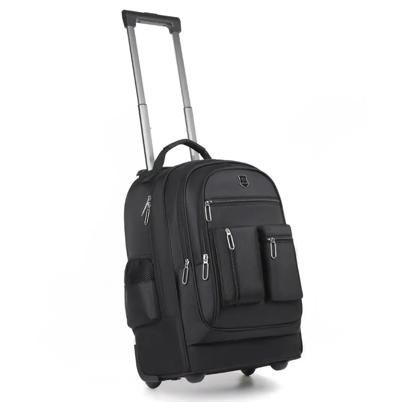 Ultra-light trolley backpack 16-inch Oxford cloth waterproof grey single-directional wheel travel bag