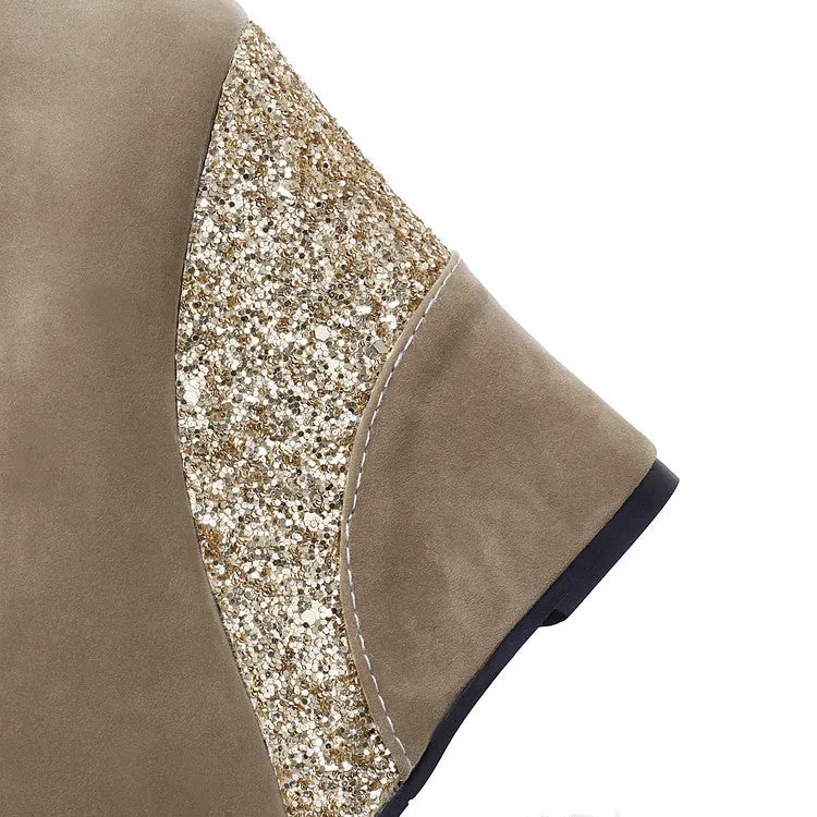 Women suede peep toe platform wedge pumps in mixed colours with low 5-8cm heel