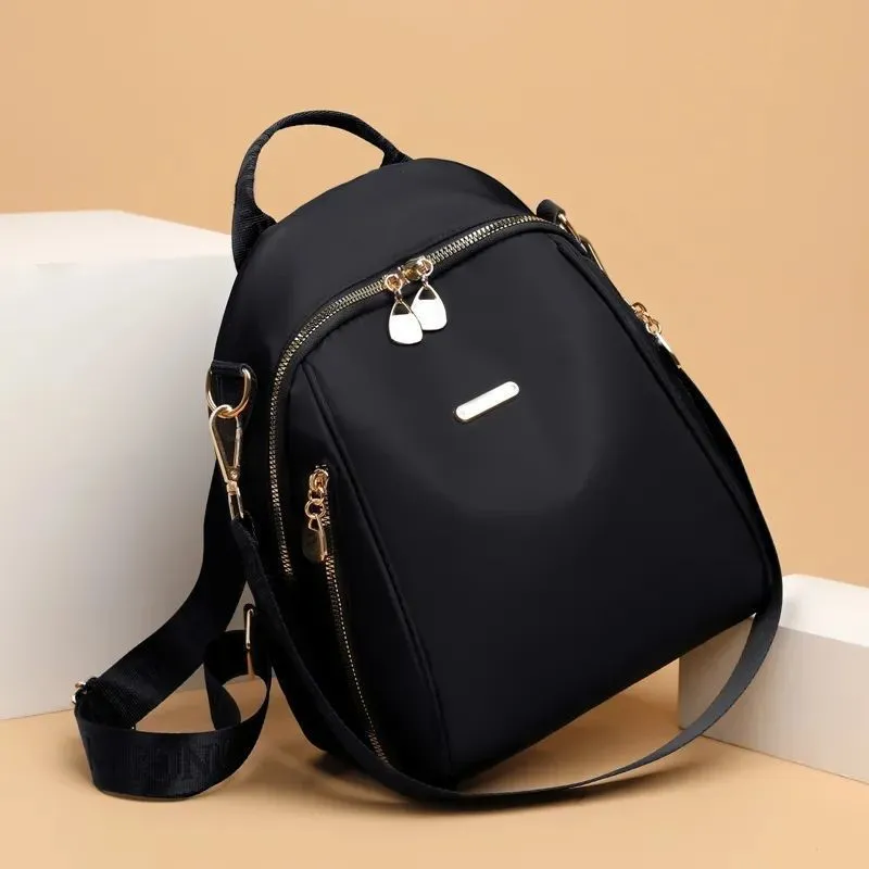 Women's reinforced thickened Oxford cloth casual travel backpack in urban simplicity style with sewing line detail