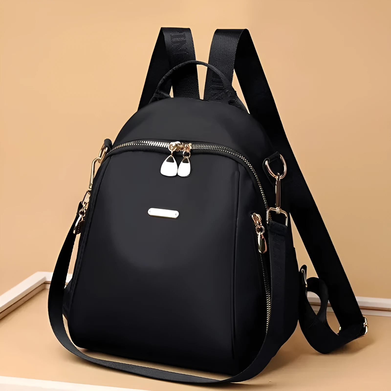 Women's reinforced thickened Oxford cloth casual travel backpack in urban simplicity style with sewing line detail