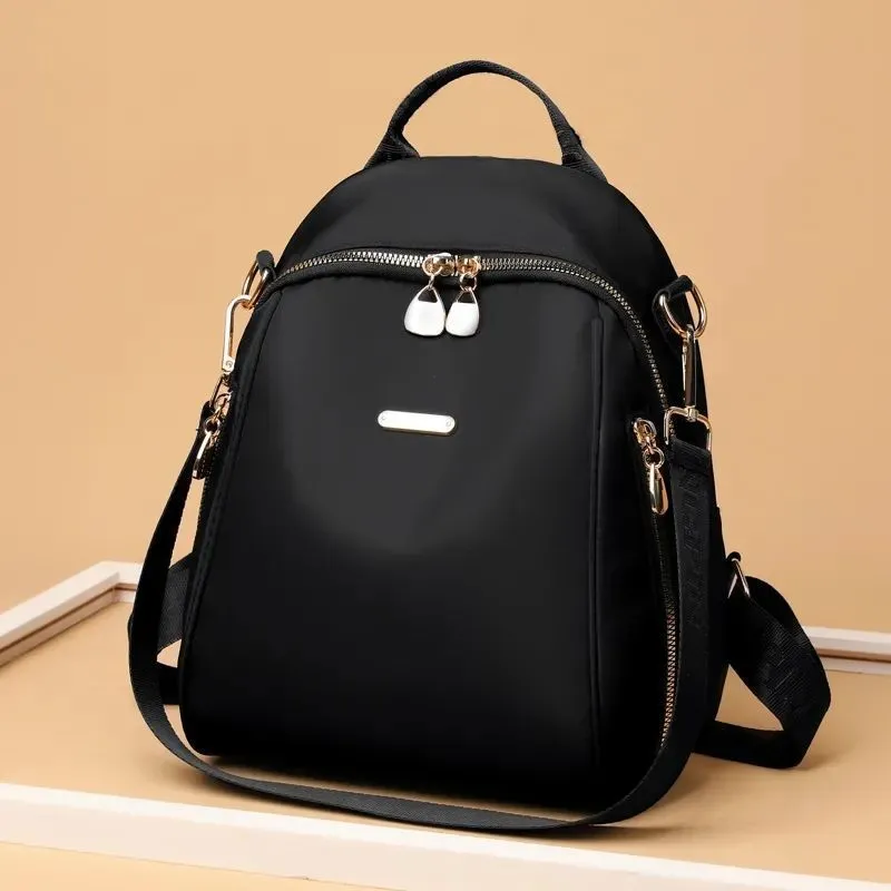 Women's reinforced thickened Oxford cloth casual travel backpack in urban simplicity style with sewing line detail