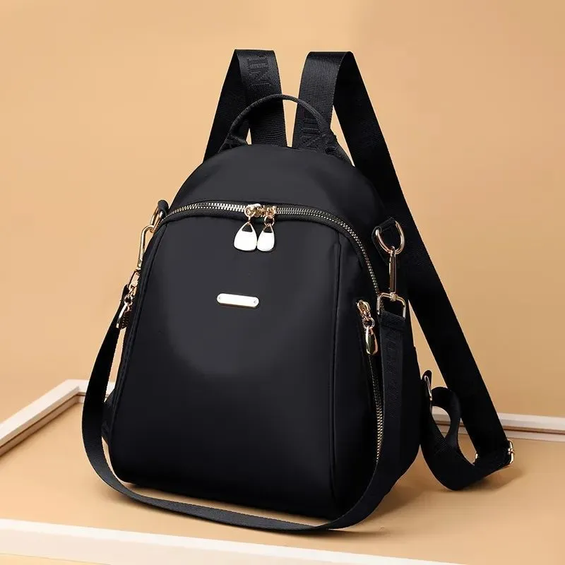 Women's reinforced thickened Oxford cloth casual travel backpack in urban simplicity style with sewing line detail