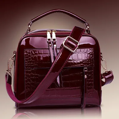 Fashion lady handbag in PU leather, cross-body and shoulder bag design, 22x26x13 cm, available in six colours