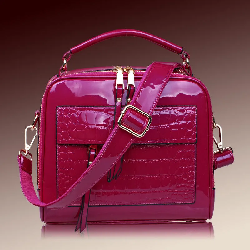 Fashion lady handbag in PU leather, cross-body and shoulder bag design, 22x26x13 cm, available in six colours