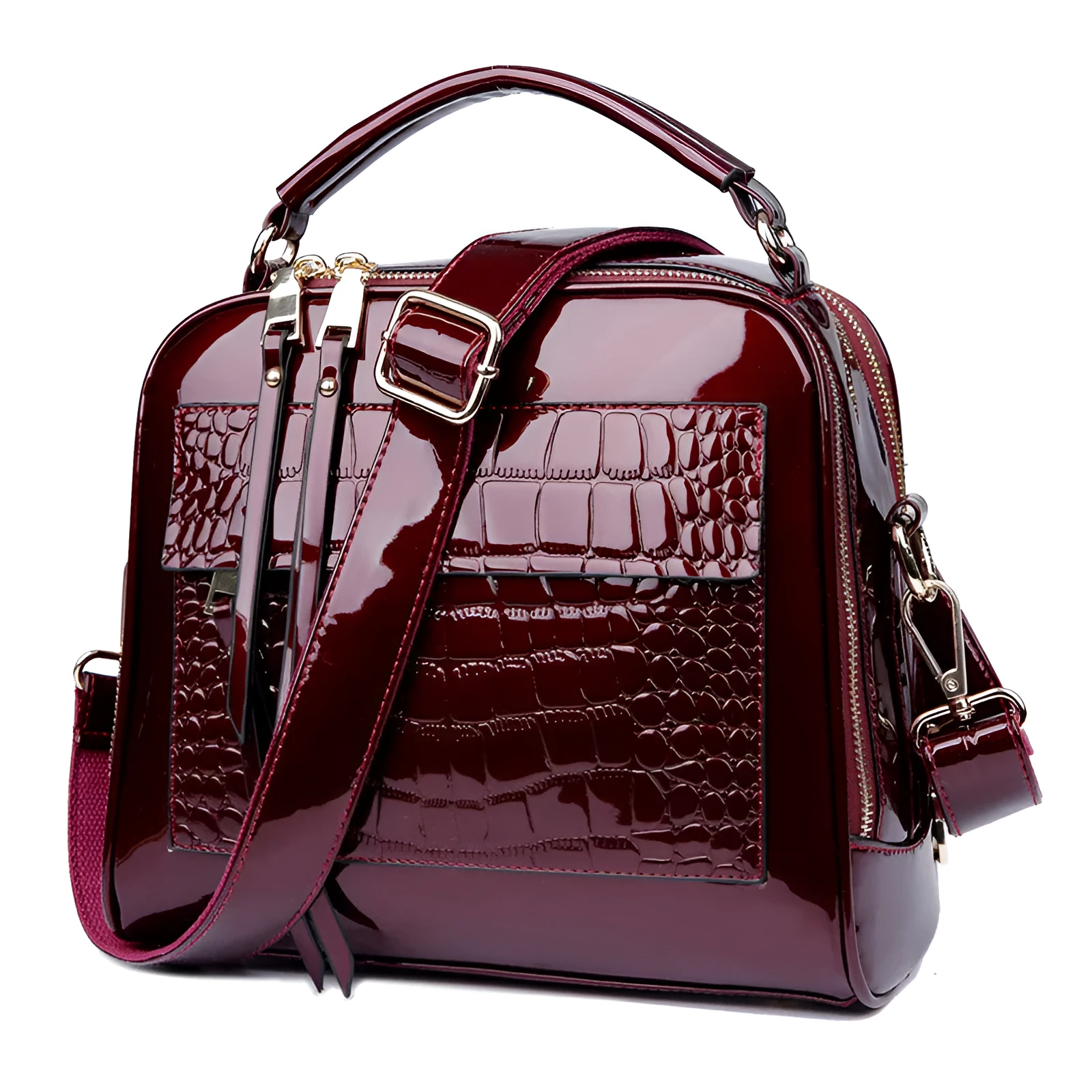 Fashion lady handbag in PU leather, cross-body and shoulder bag design, 22x26x13 cm, available in six colours